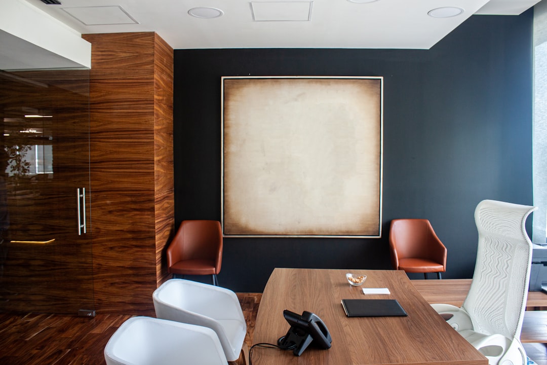 Professional office administration setting with organised paperwork